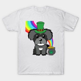 Funny schnauzer celebrates st patrick's day T-Shirt